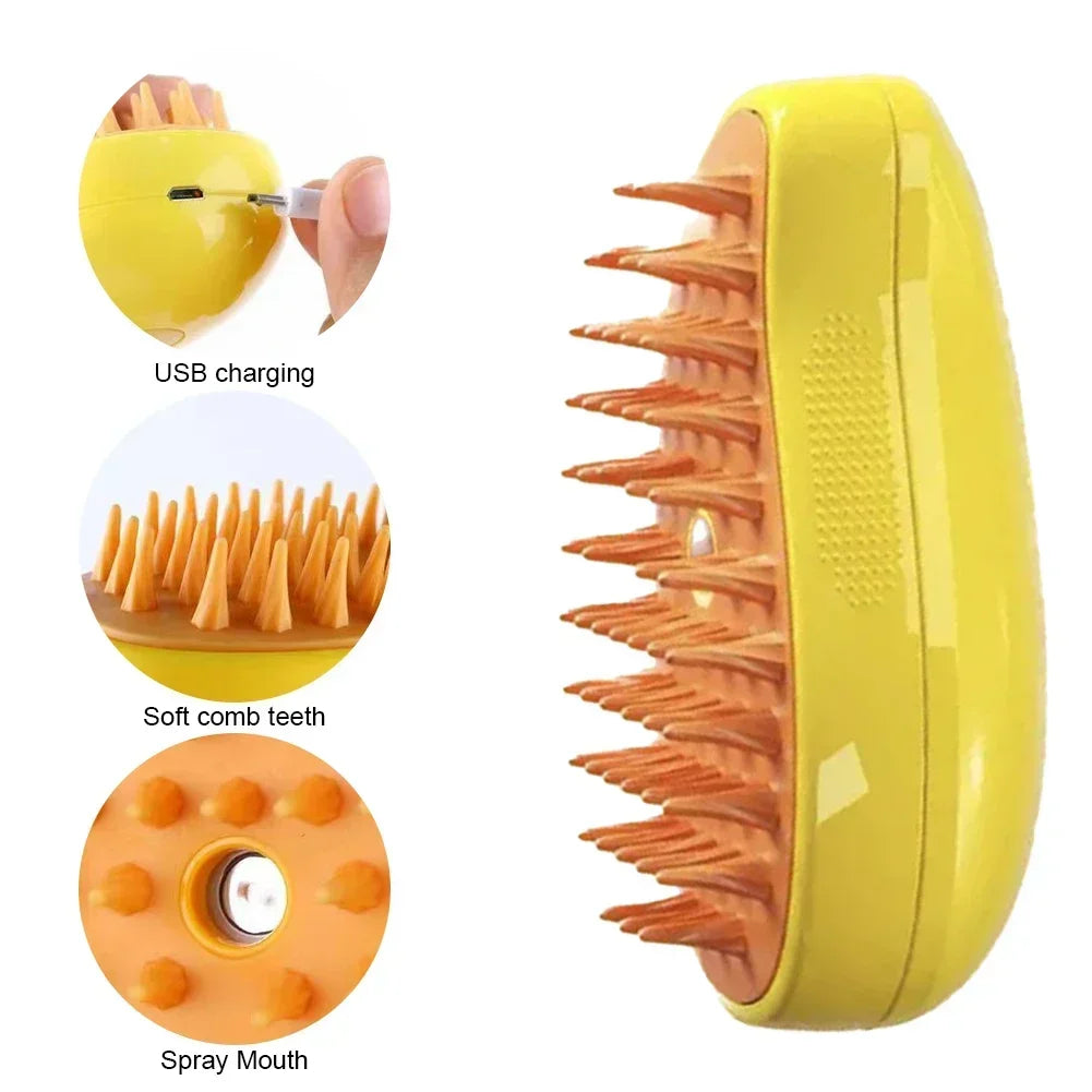 3 in 1 Steam Brush for Dogs and Cats