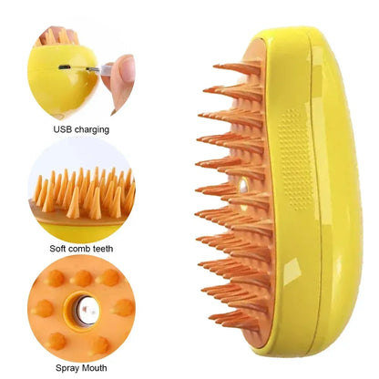 3 in 1 Steam Brush for Dogs and Cats