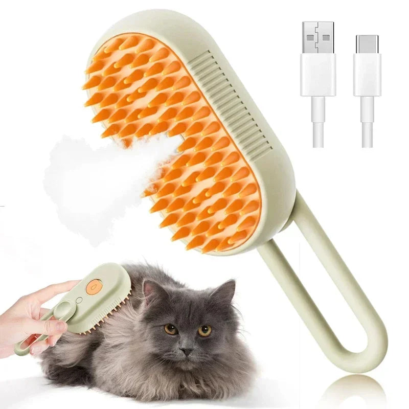 3 in 1 Steam Brush for Dogs and Cats
