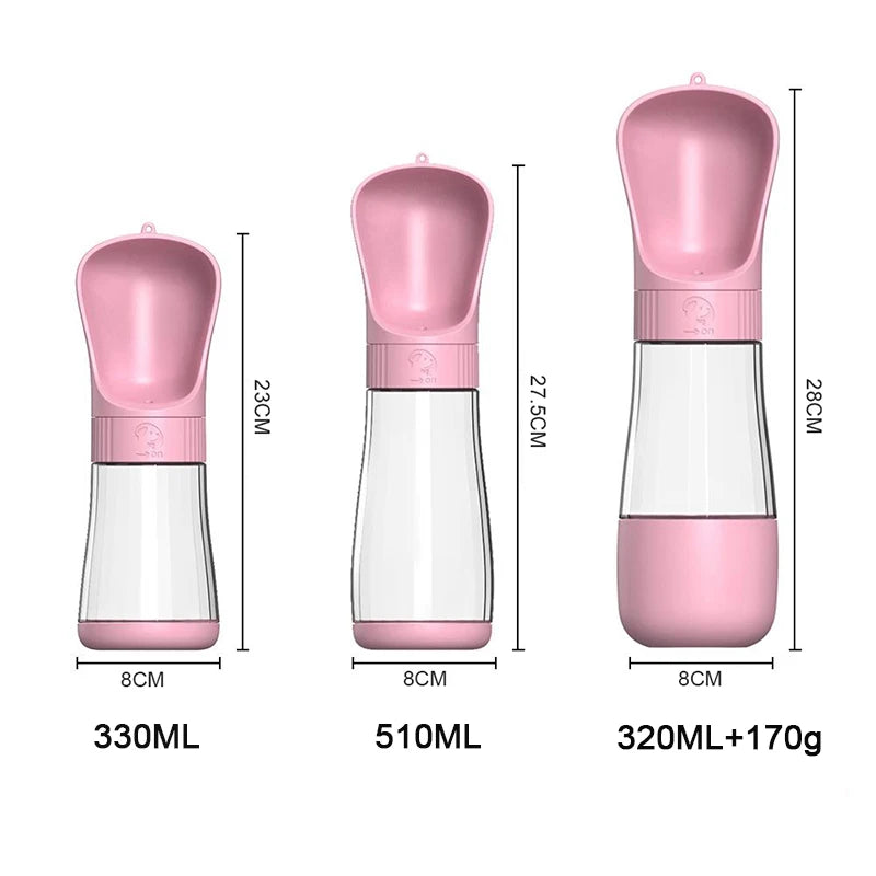 2 in 1 Portable Dog Water Bottle with Food Container