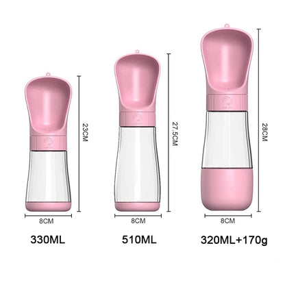 2 in 1 Portable Dog Water Bottle with Food Container