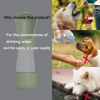 2 in 1 Portable Dog Water Bottle with Food Container