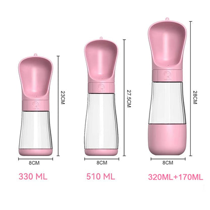 2 in 1 Portable Dog Water Bottle with Food Container