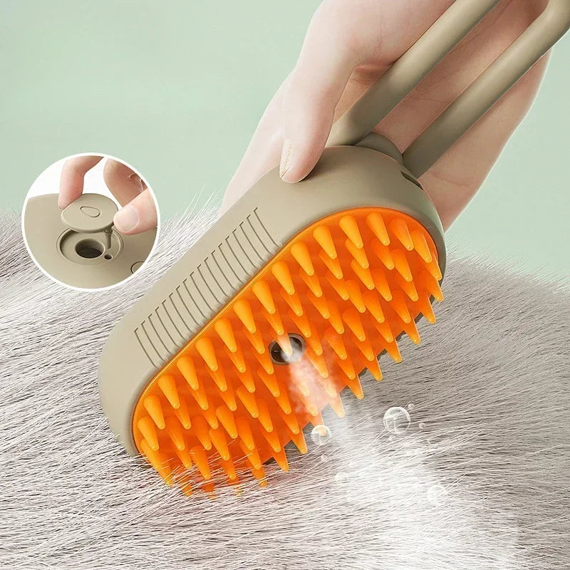 3 in 1 Steam Brush for Dogs and Cats
